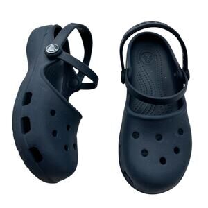 Crocs Kids Karin Navy Blue Mary Jane Style Clogs Size 13C